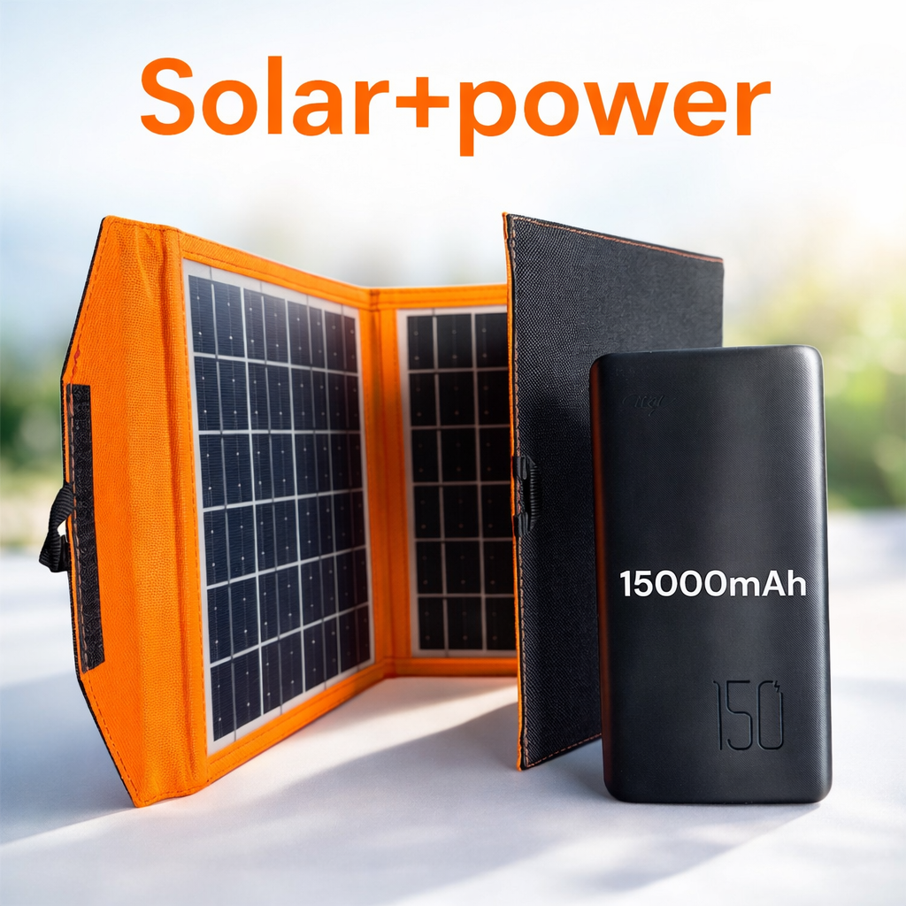Solar power bank 15000mAh for camping